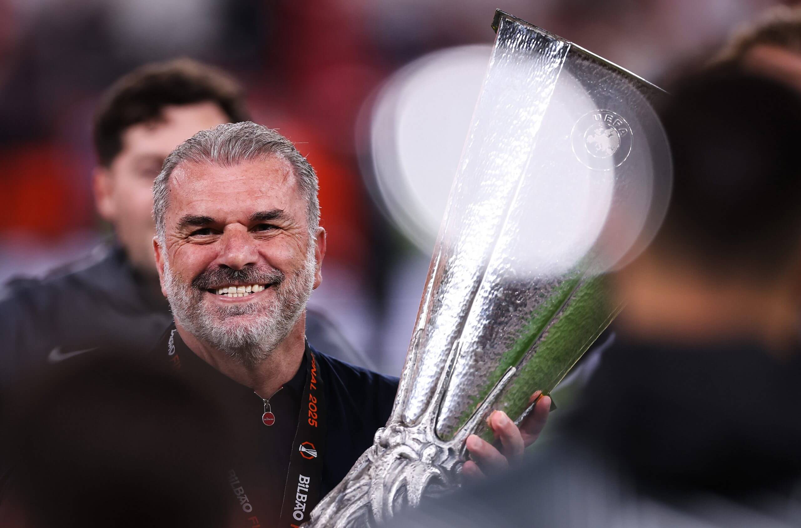 Postecoglou guided Spurs to their first trophy in 17 years in May (Ryan Pierse/Getty Images)