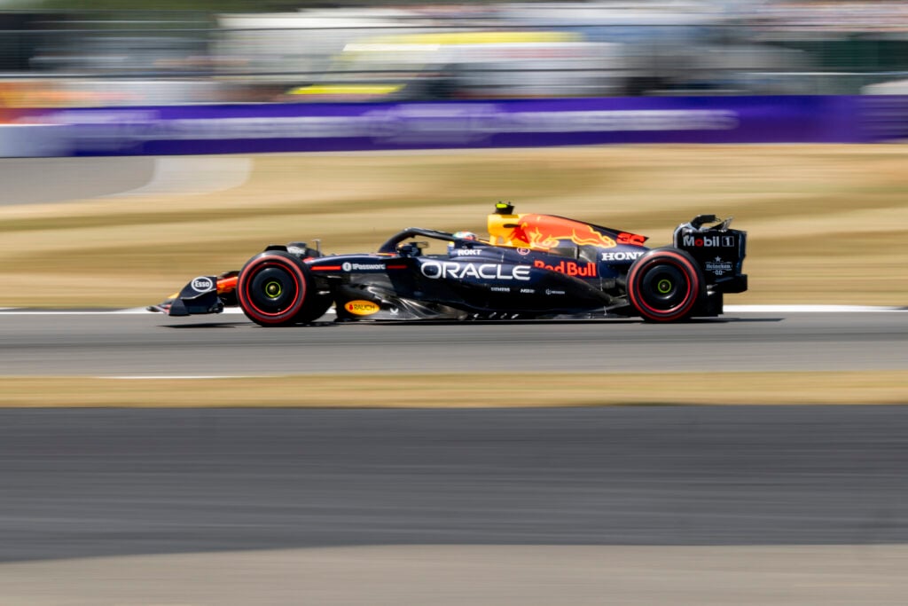 Arvid Lindblad drives the Red Bull F1 car at Silverstone