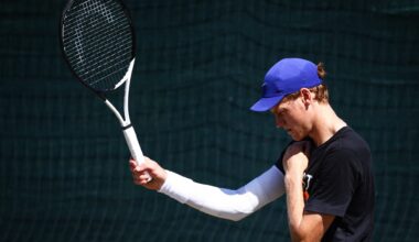 Leaked training footage shows Jannik Sinner has been listening to advice after his latest defeat to Carlos Alcaraz