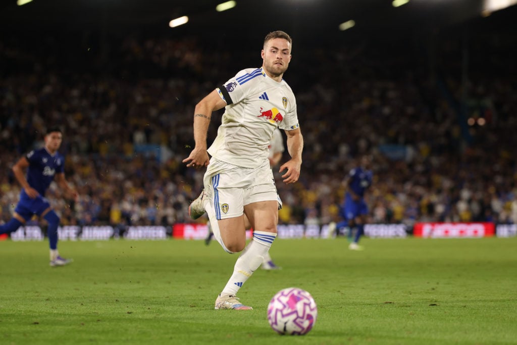 Gabriel Gudmundsson chases the ball during Leeds United v Everton - Premier League