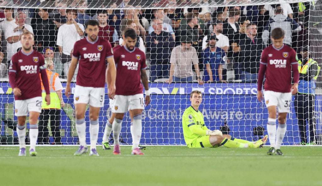 Mads Hermansen concedes during West Ham United v Chelsea - Premier League