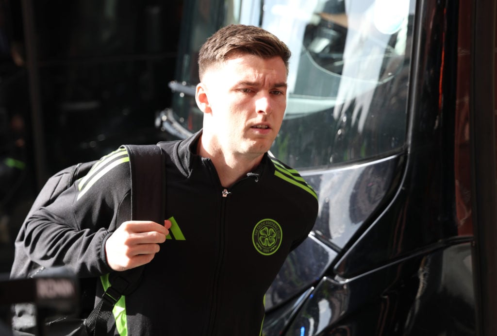 Kieran Tierney arrives at Ibrox before Rangers vs Celtic