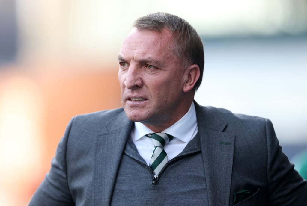 Brendan Rodgers nervously watches on during Rangers vs Celtic