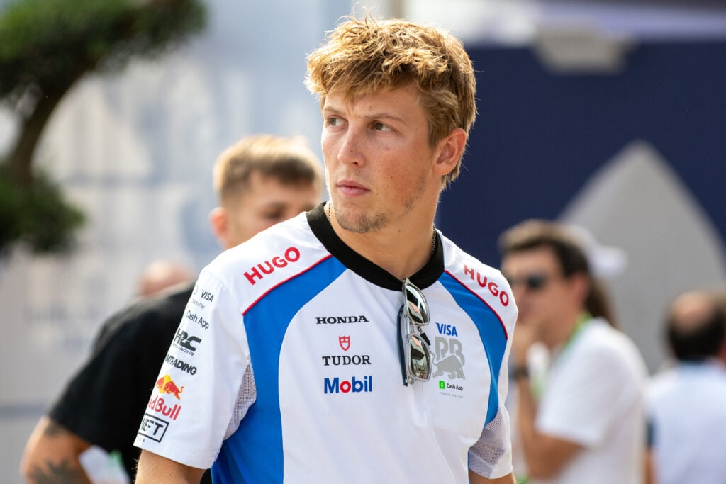 Racing Bulls driver Liam Lawson looking over his shoulder at the 2025 Formula 1 Italian Grand Prix
