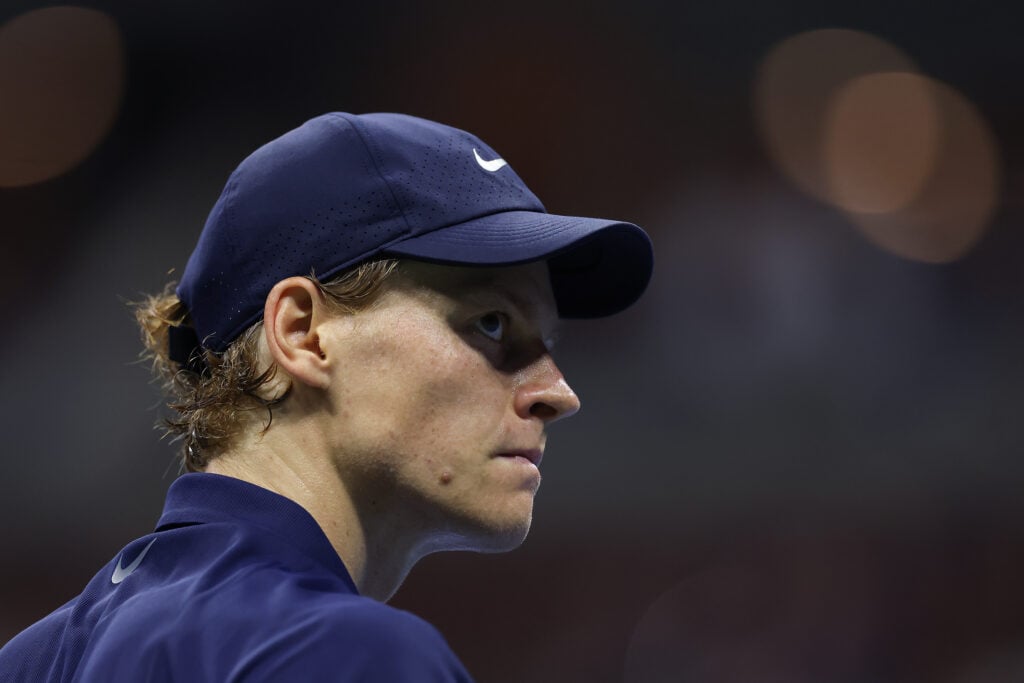 Jannik Sinner looks on during the 2025 US Open semifinals
