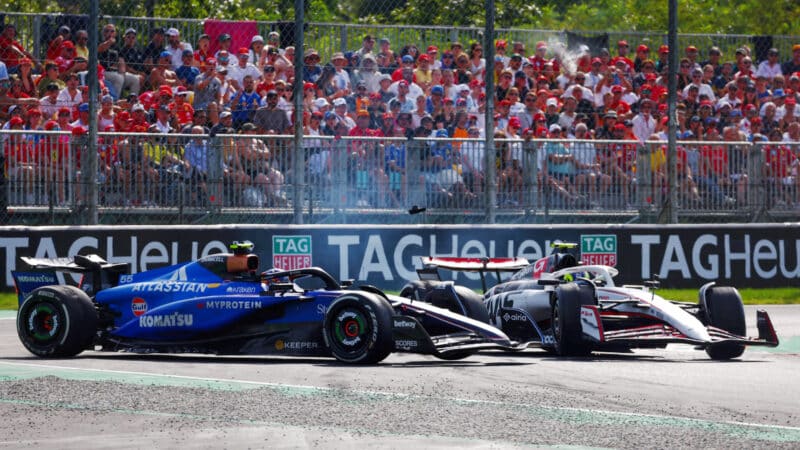 Oliver Bearman and Carlos Sainz clash at the Italian GP