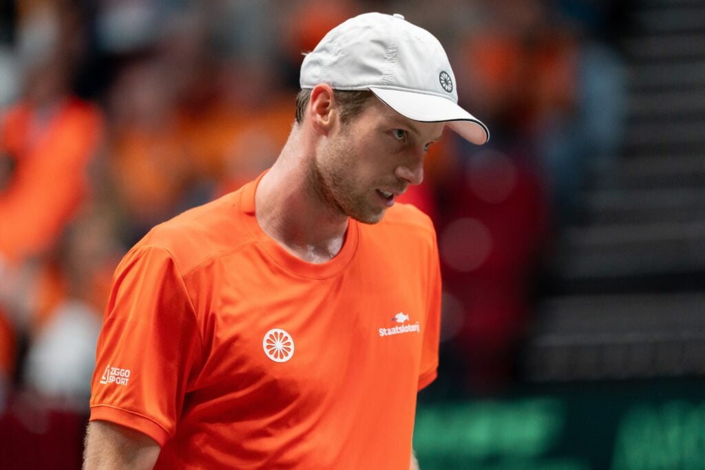 Botic van de Zandschulp of the Netherlands during the 2025 Davis Cup Qualifiers Second Round match between Netherlands and Argentina at MartiniPlaza.