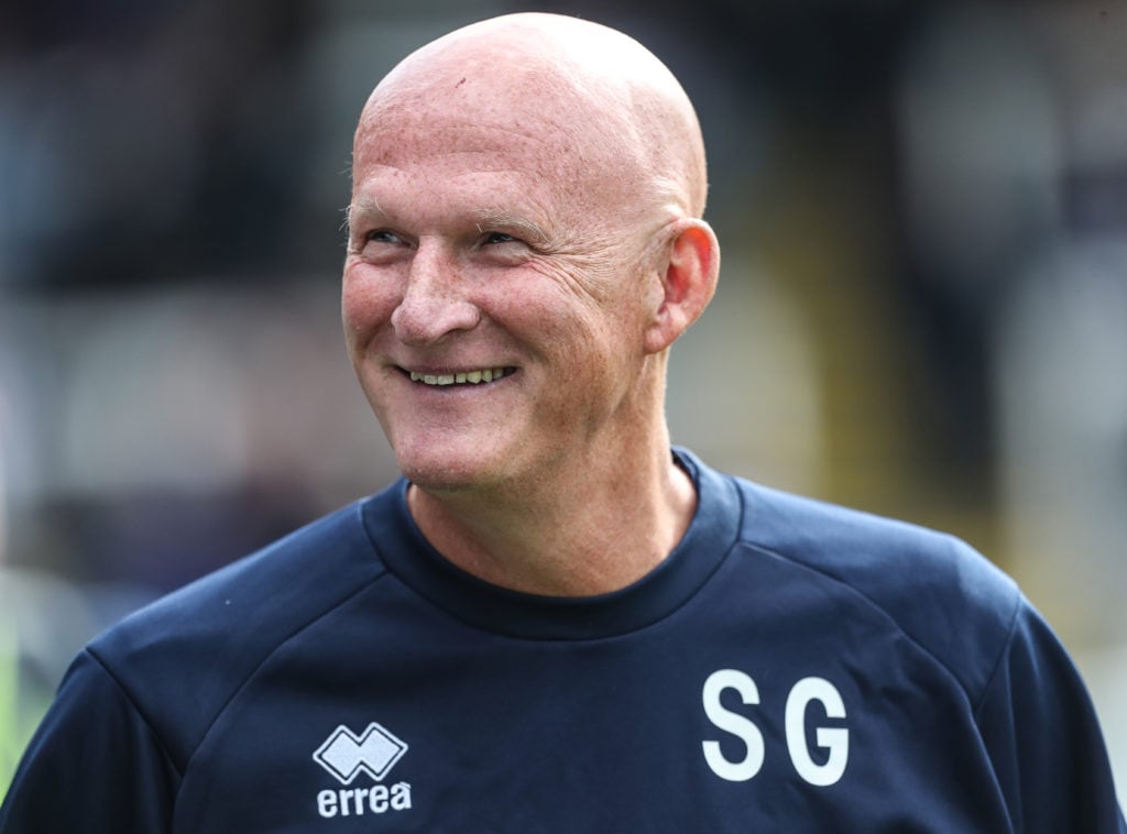 Hartlepool United boss Simon Grayson looks on before facing Brackley Town