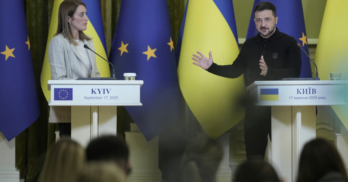 EU membership a form of security guarantee, Parliament chief tells Zelenskyy – POLITICO