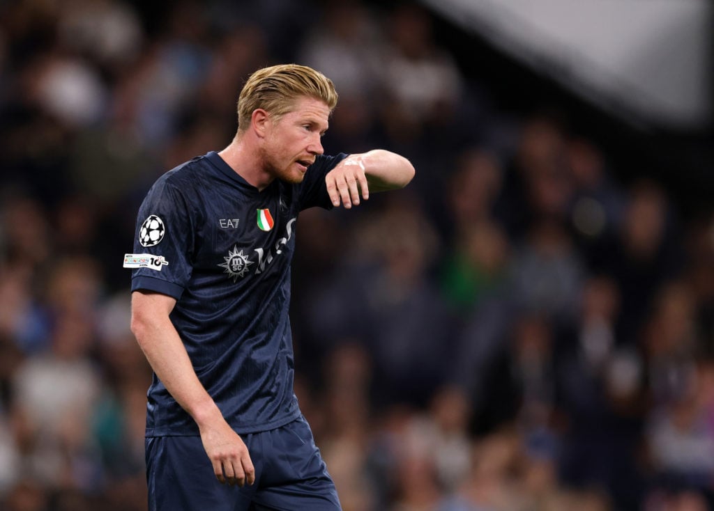 Kevin De Bruyne during Manchester City v SSC Napoli.