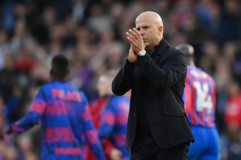 Arne Slot applauds after Crystal Palace vs Liverpool