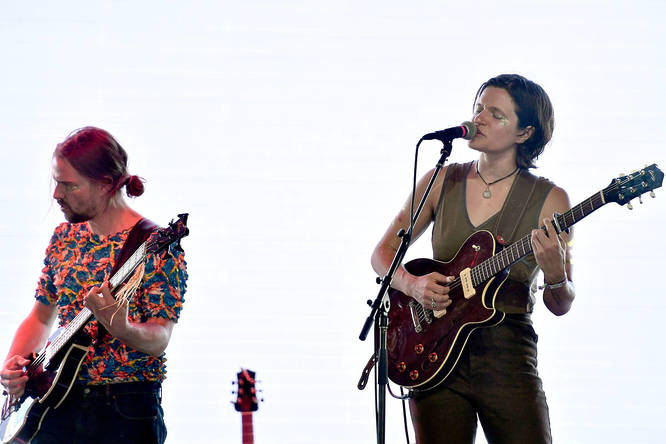 Big Thief performing on stage at Coachella in 2018