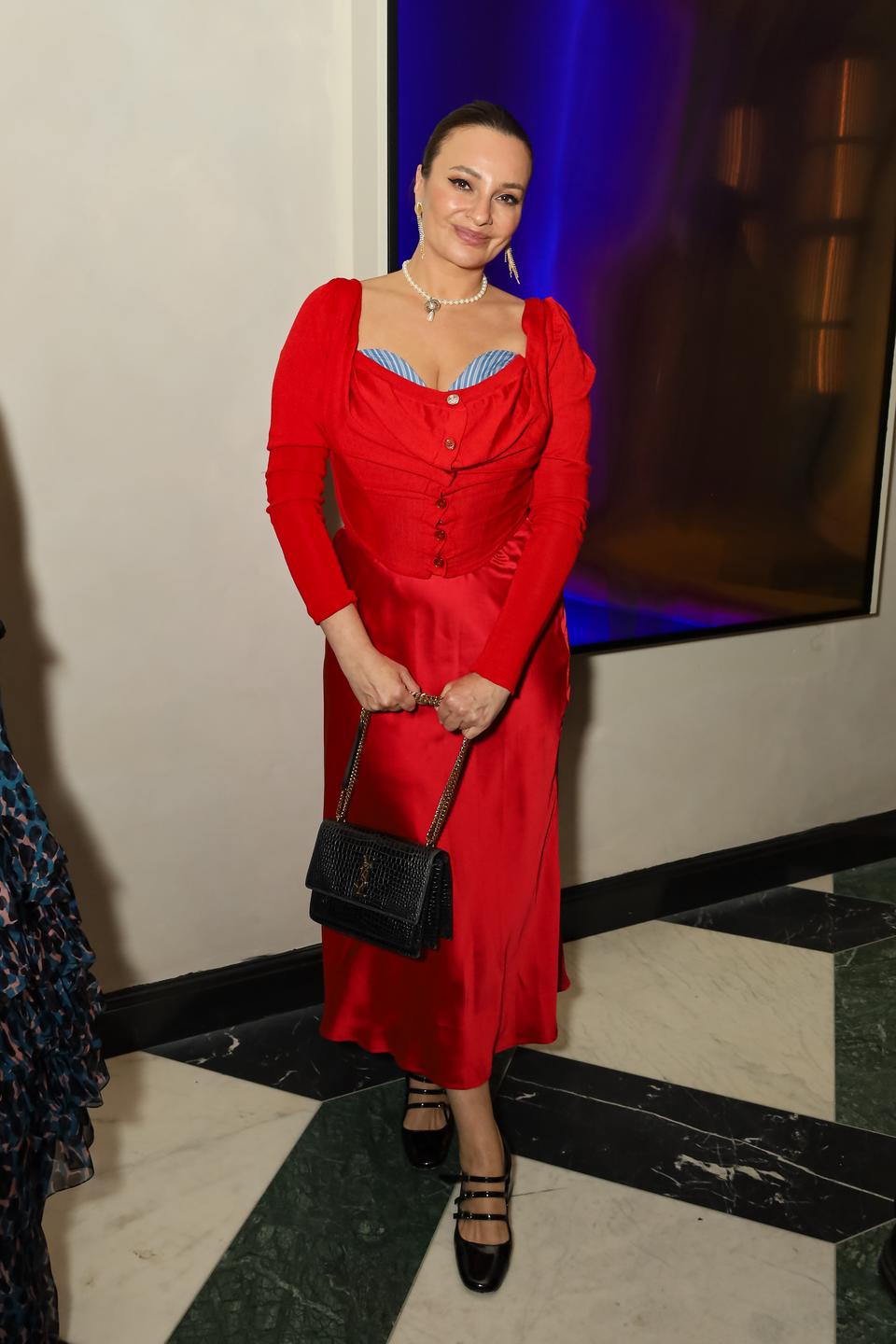 Gizzi Erskine attends The London Standard's London Fashion Week party during LFW September 2025 at Aki