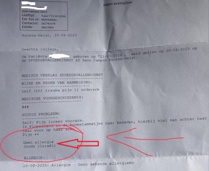 Belgian hospital suspends doctor after 'Jewish' medical diagnosis causes uproar