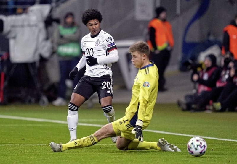 Serge Gnabry bagged a hat-trick in Germany's 6-1 win over Northern Ireland on Wednesday night. Picture by PA 
