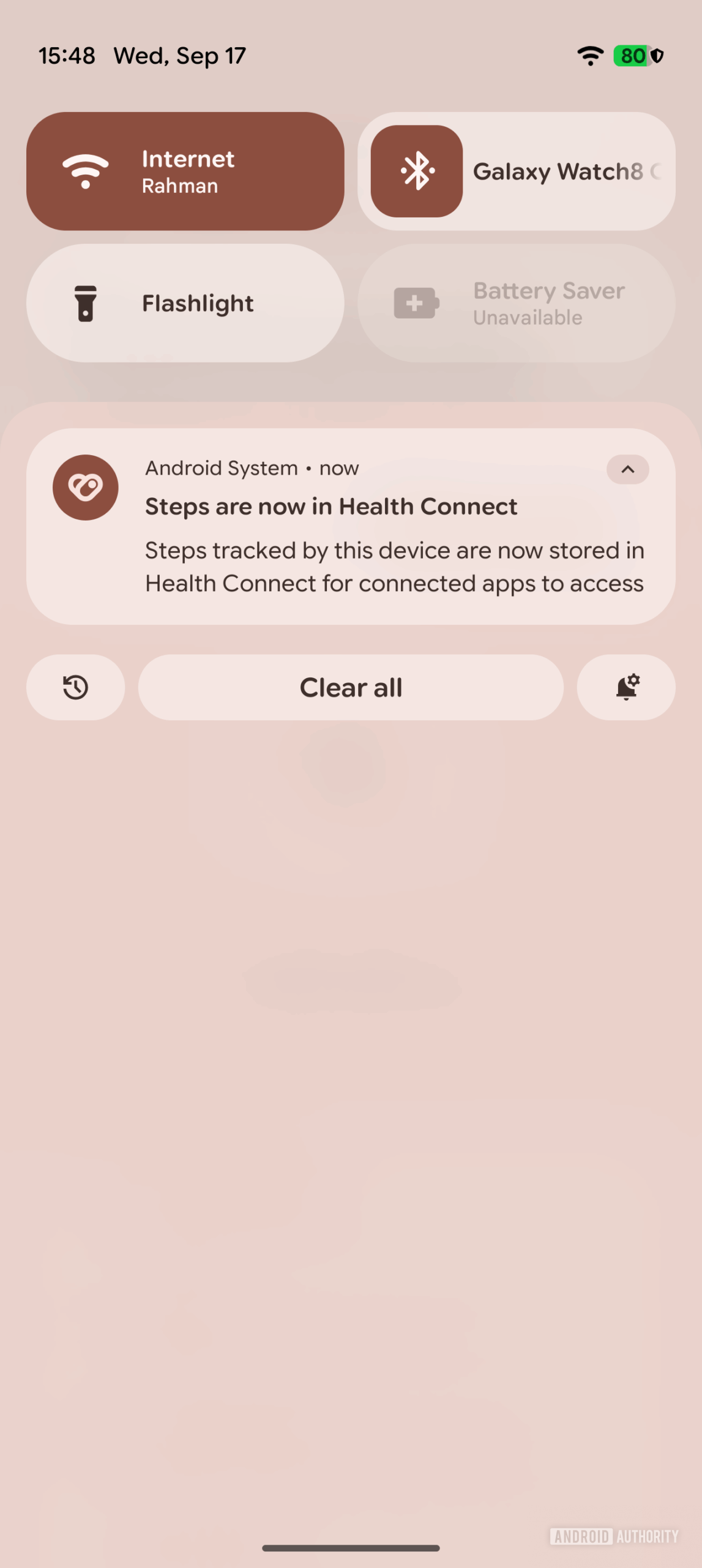 Health Connect notification about step tracking Health Connect notification about step tracking