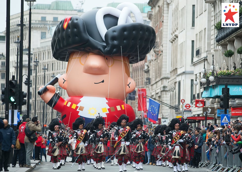 The Mayor Balloon is pictured in the London Parade and Festival.
