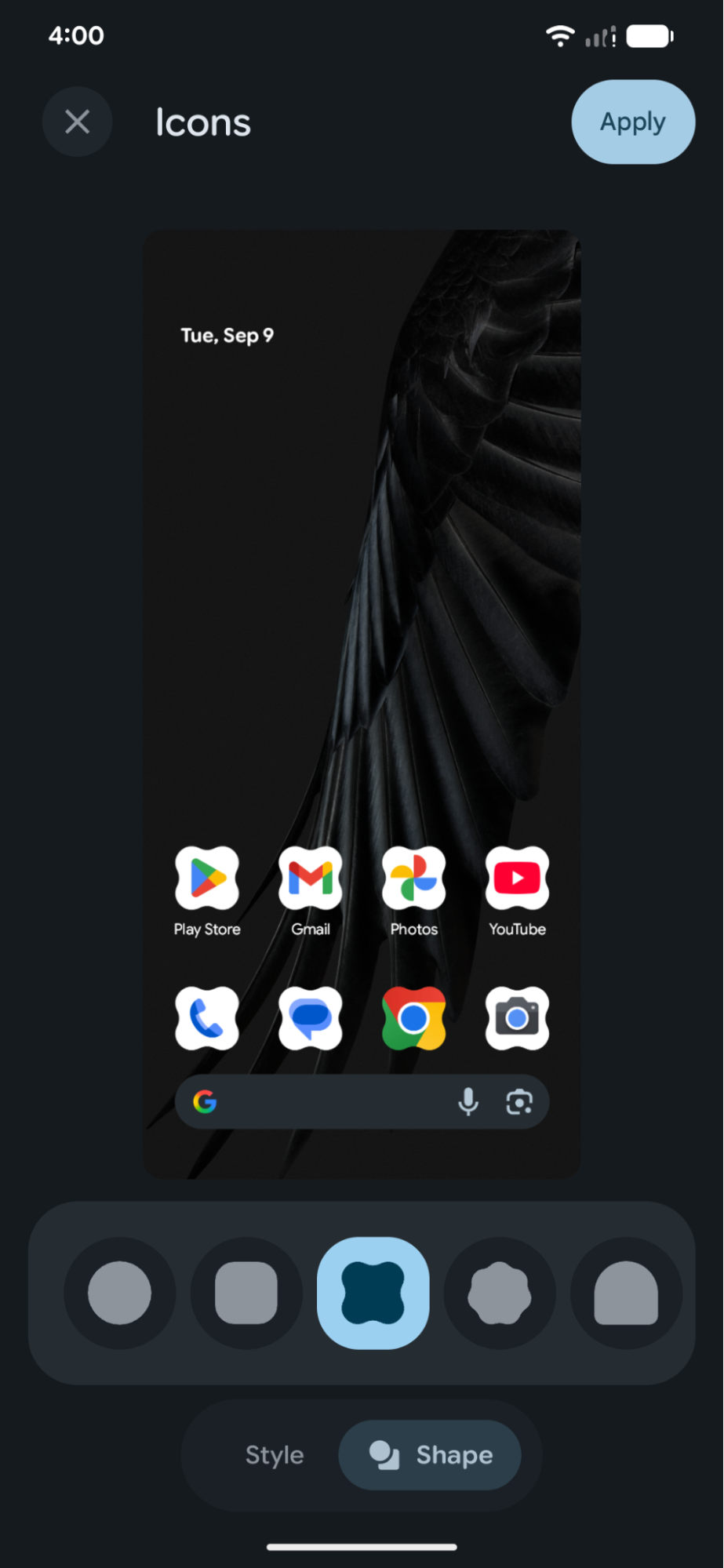 Icon shape customization 1