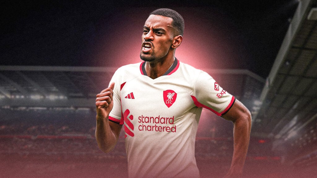 Alexander Isak in the Liverpool away kit