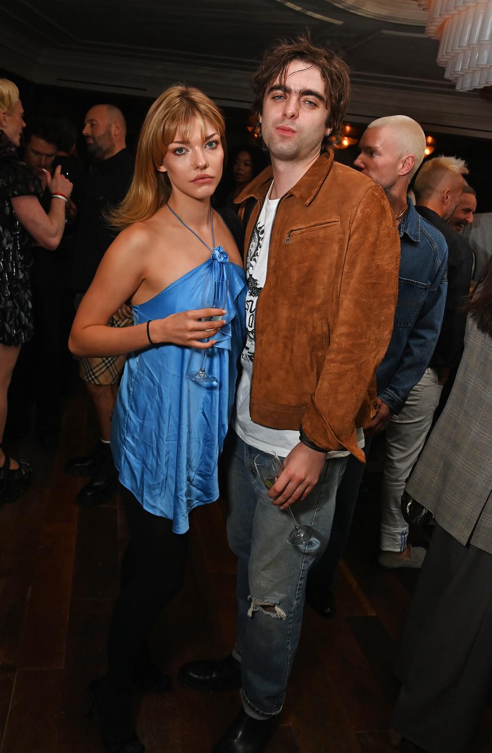 Isobel Richmond and Lennon Gallagher attend the EE72 London launch party hosted by Edward and Akua Enninful