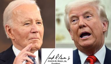 Trump unveils ‘autopen Biden’ portrait hanging on White House facade Wall of Fame between his 47 and 45 photos