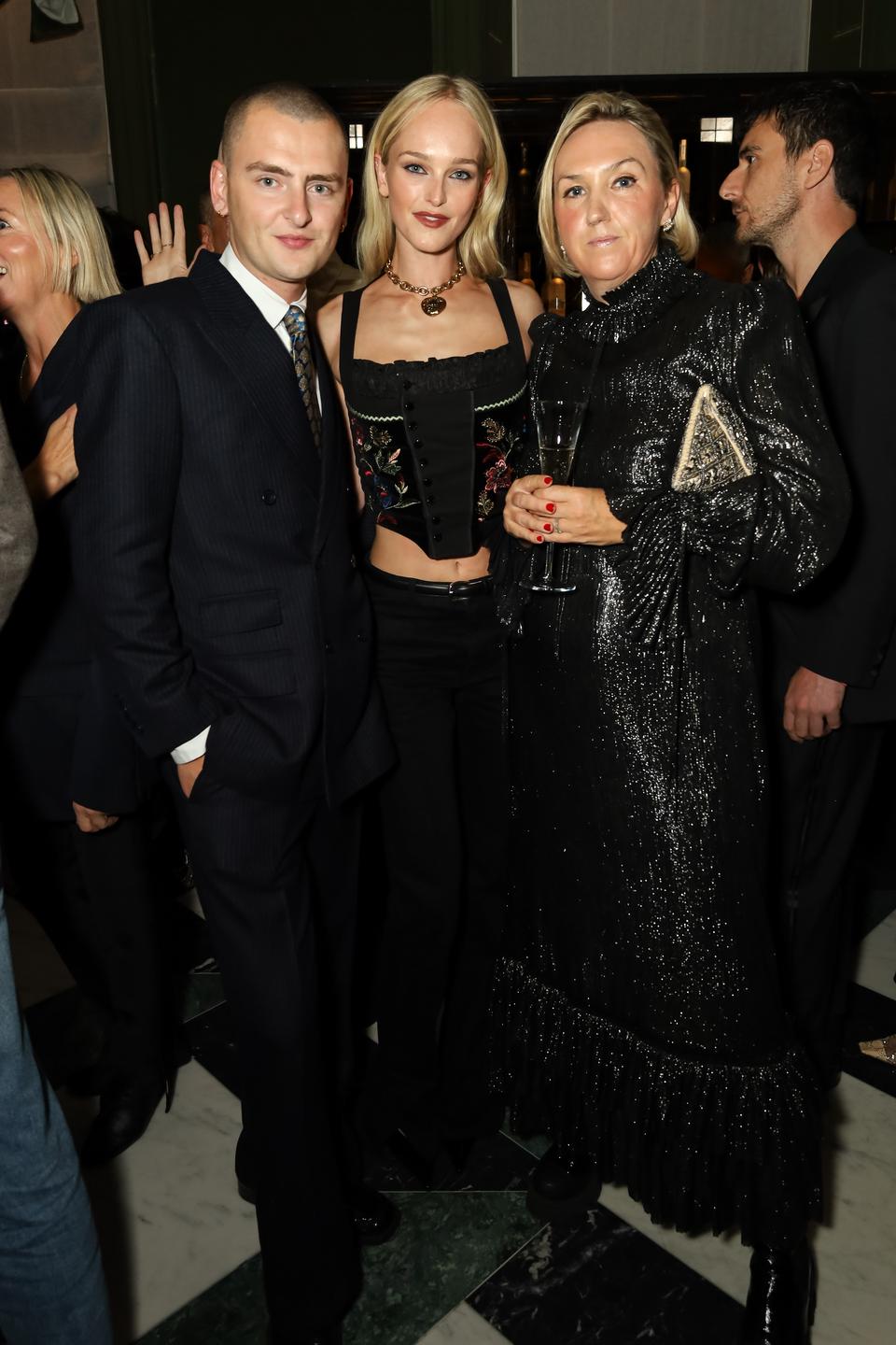 Joe Bromley, Jean Campbell and Anna van Praagh attend The London Standard's London Fashion Week party during LFW September 2025 at Aki