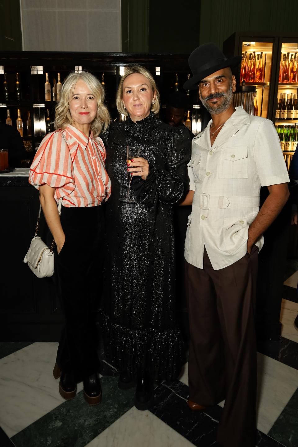 Justine Simons, Deputy Mayor for Culture and the Creative Industries, Anna van Praagh and Darrell Vydelingum attend The London Standard's London Fashion Week party during LFW September 2025 at Aki