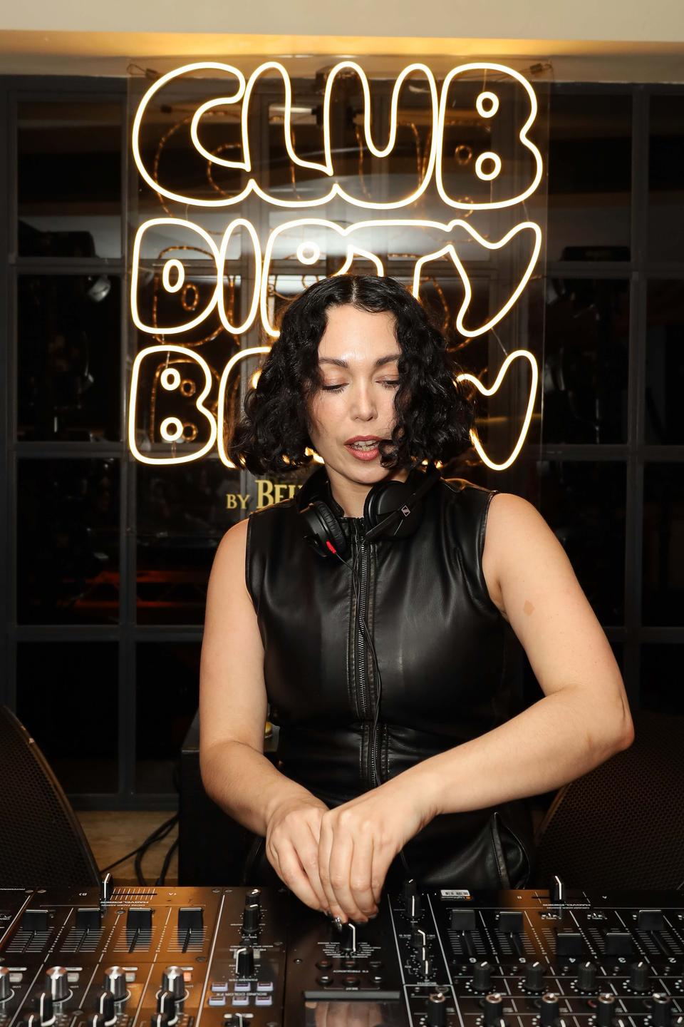 Kelly Lee Owens attends the Belvedere Club Dirty Brew party at All Press Roastery, Dalston