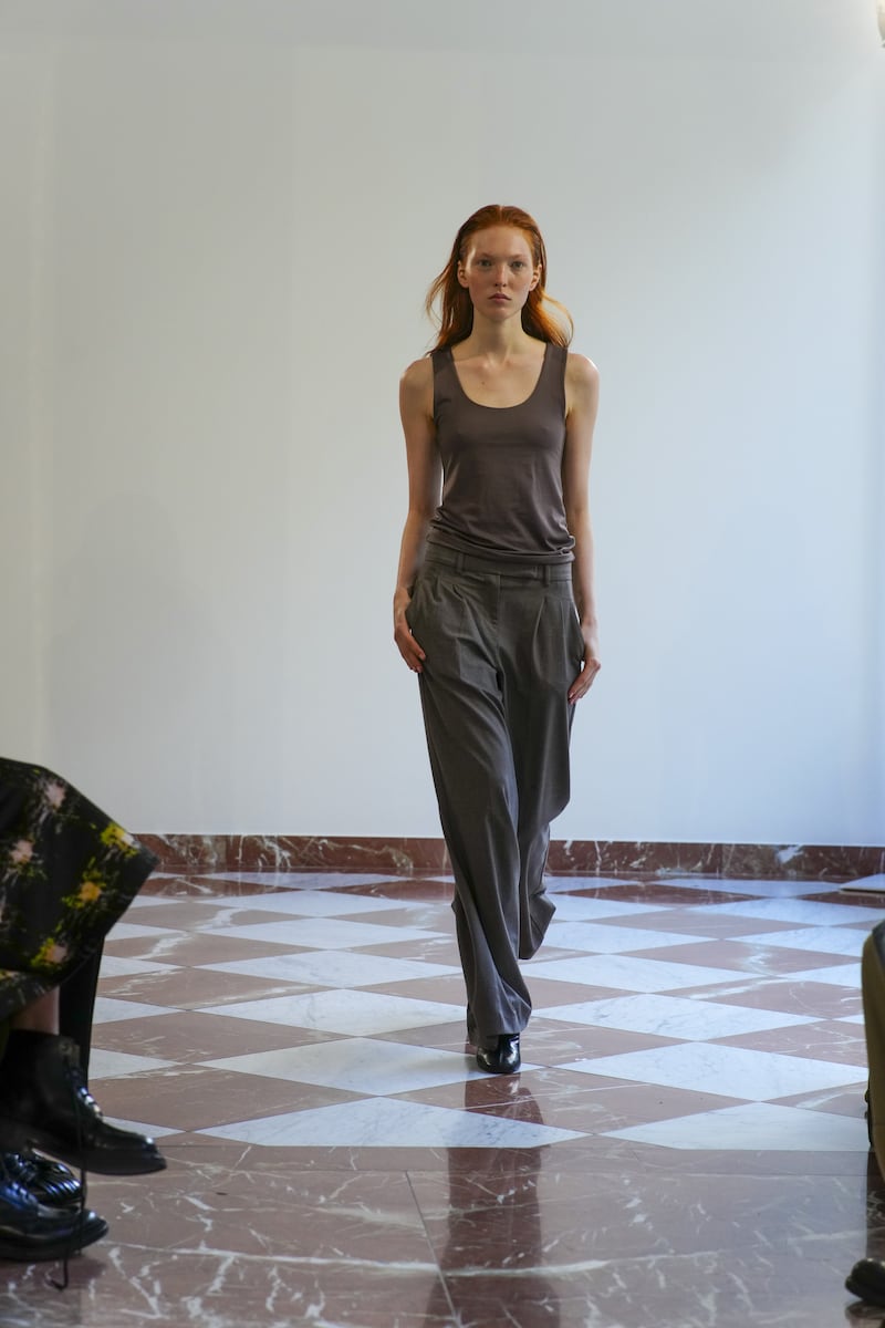 Models on the catwalk at the Emilia Wickstead show at the Emilia Wickstead store in Sloane Street, London, during London Fashion Week. Picture date: Sunday September 21, 2025.