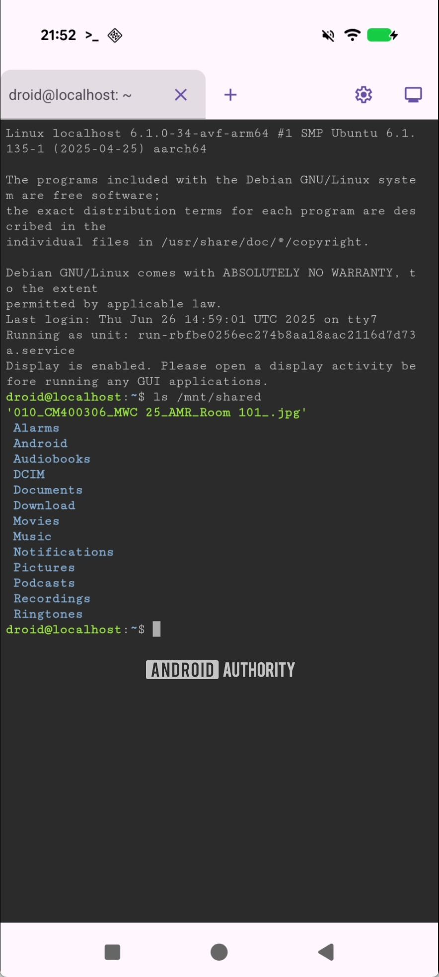 Linux Terminal with full shared storage access in Android 16 QPR2 Beta 2