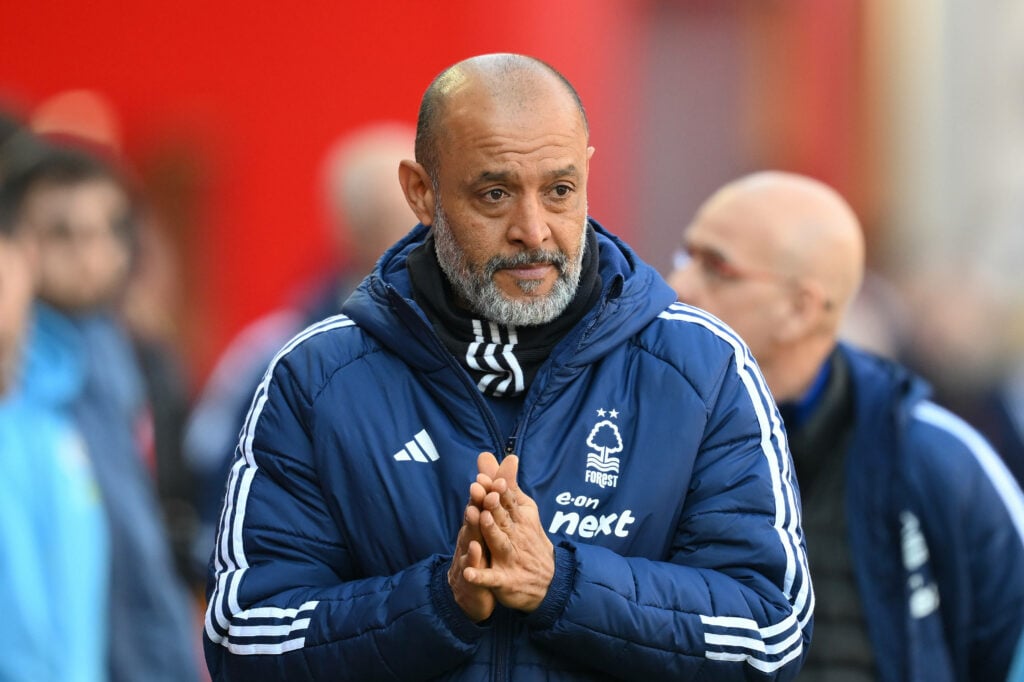 Nuno Espirito Santo rubbing his hands together as Nottingham Forest manager
