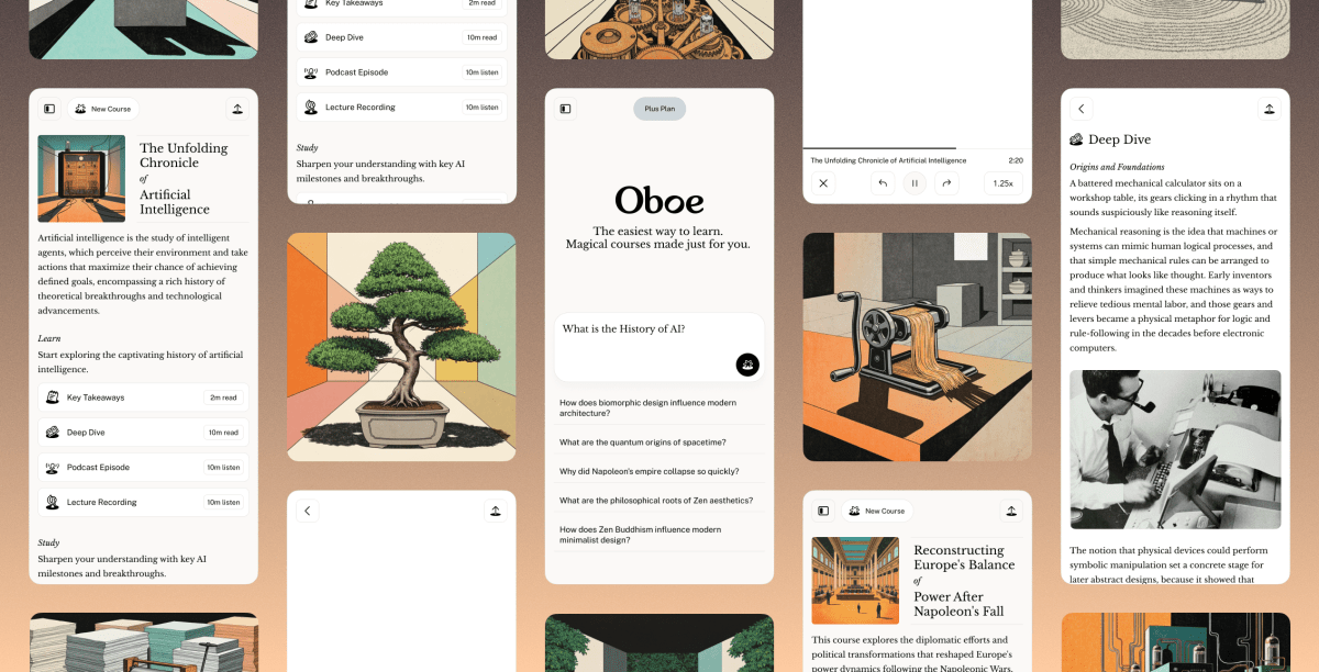screenshot of Oboe app