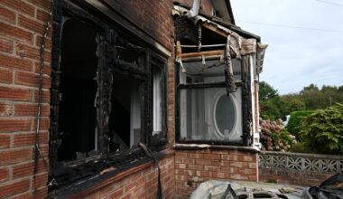 Damage caused to a house in Oldbury Court Road, Fishponds, by an arson attack