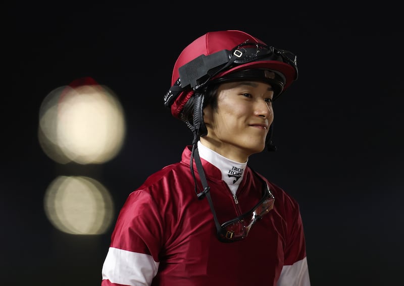 Ryusei Sakai after riding Forever Young to victory in the Saudi Cup earlier this year in Riyadh, Saudi Arabia. Photograph: Francois Nel/Getty Images