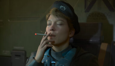 lea seydoux as fragile smoking a cigarette