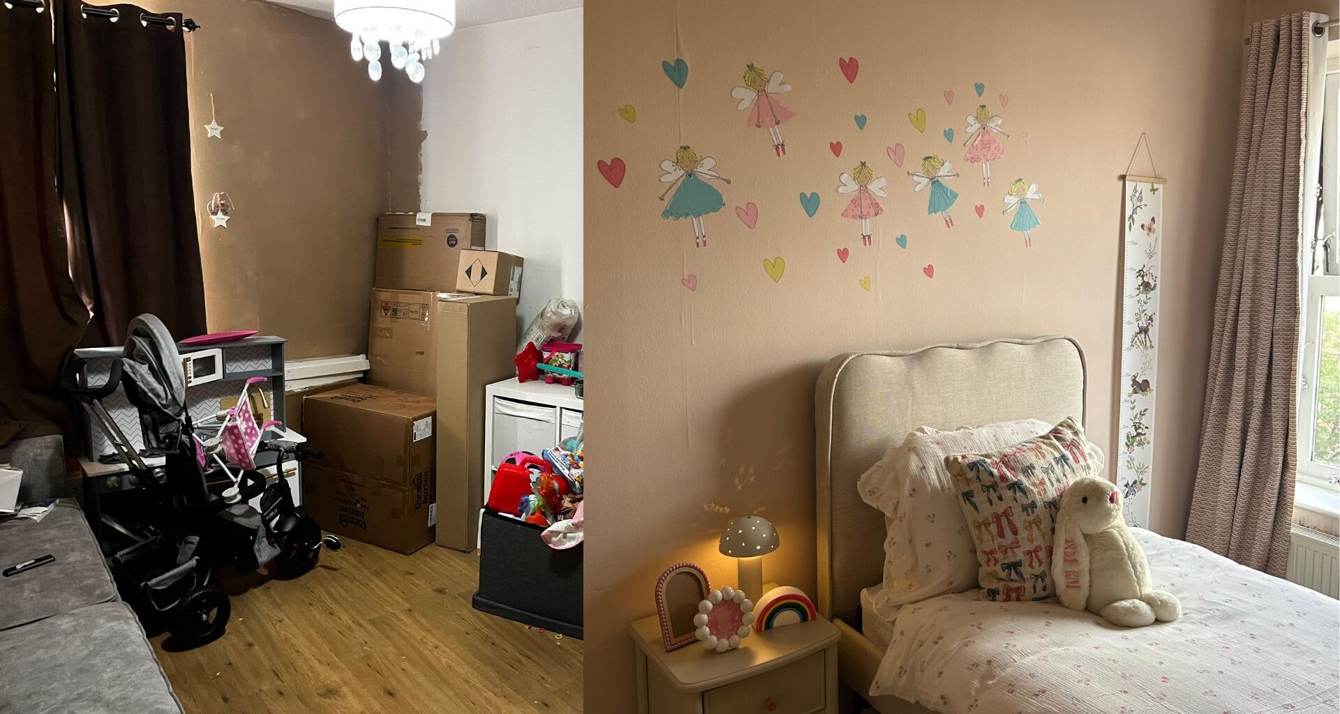 Child bedroom before and after