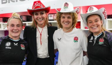 The Princess of Wales dons a cowboy hat to support to the Red Roses