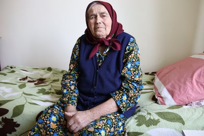 Maria Oliinik, en su habitación del geriátrico de la ciudad ucrania de Nizhin, el pasado día 4.