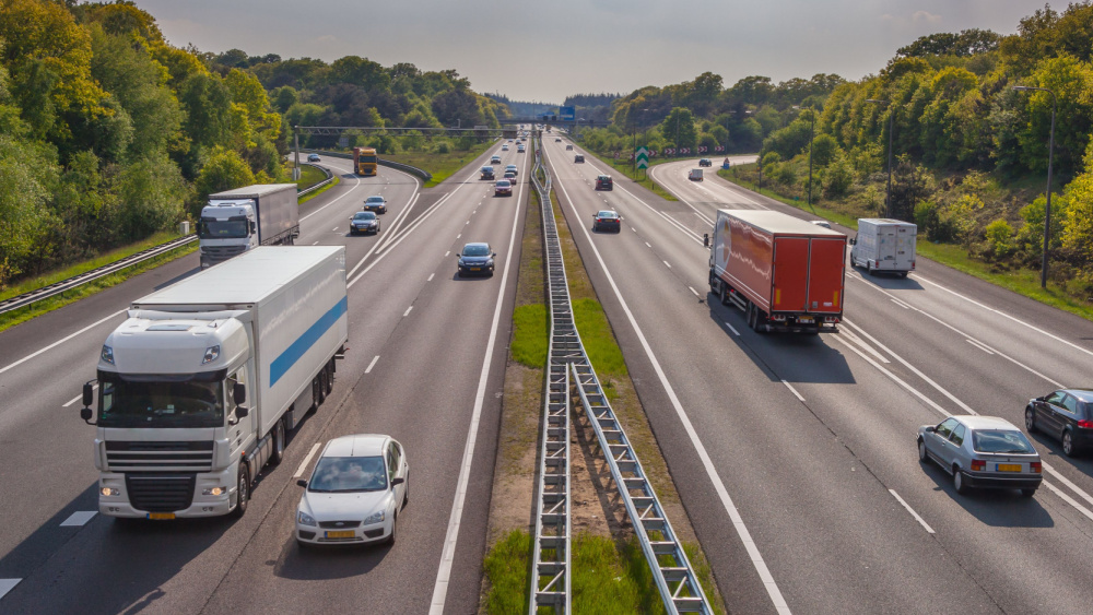 Cars on a highway.