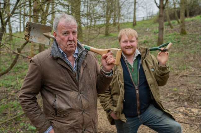 Undated Handout Photo from Clarkson's Farm. Pictured: Jeremy Clarkson and Kaleb Cooper. See PA Feature SHOWBIZ TV Quickfire Clarkson Cooper. WARNING: This picture must only be used to accompany PA Feature SHOWBIZ TV Quickfire Clarkson Cooper. PA Photo. Picture credit should read: Prime Video / Ellis O'Brien. NOTE TO EDITORS: This picture must only be used to accompany PA Feature SHOWBIZ TV Quickfire Clarkson Cooper. 14052825
