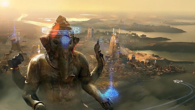 Beyond Good & Evil 2 overhead shot of sci-fi city with giant elephant statue