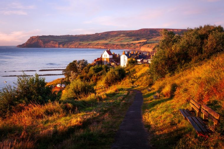 Path down to Robin Hood's Bay, Yorkshire, England