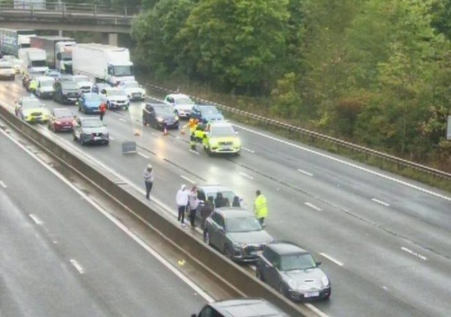 M25 in Hertfordshire after a crash is closed.