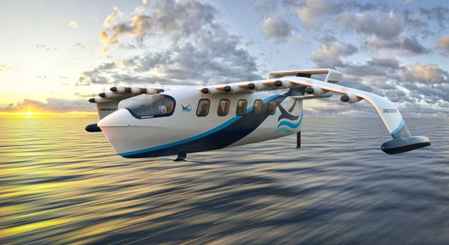 Handout Picture: Regent Seaglider vessels, high-speed hydrofoiling wing-in-ground effect (WIG) craft that operate over the water within a wingspan of the surface, combining the speed of an aircraft with the convenience of a boat.