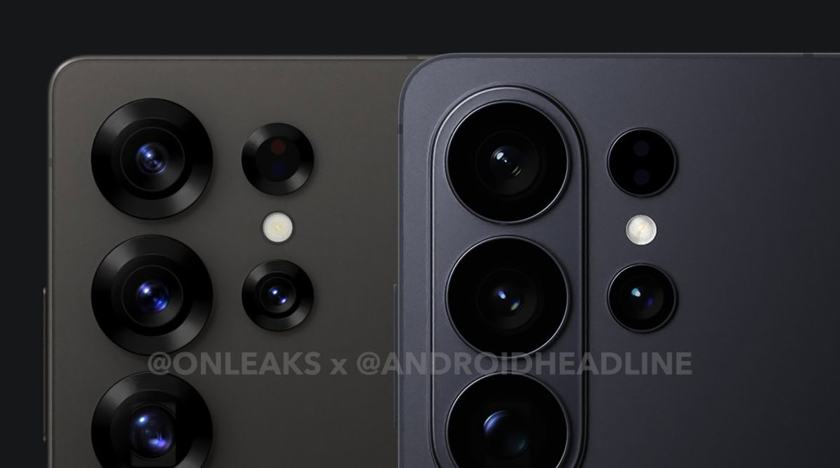 Samsung Galaxy S26 Ultra CAD render vs galaxy S25 cameras