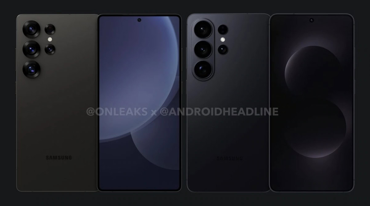 Samsung Galaxy S26 Ultra CAD render vs galaxy S25