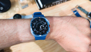 Samsung Galaxy Watch Ultra 2025 Titanium Blue on Wrist showing pilot face