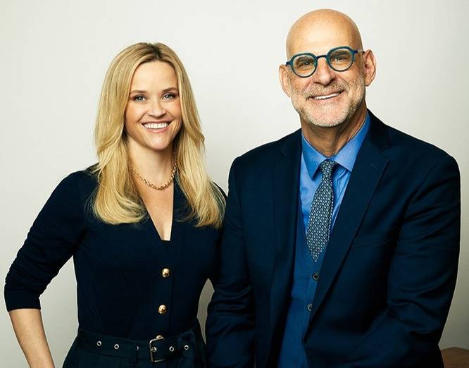 Reese Witherspoon and Harlan Coben ahead of their appearance at the London Literature Festival