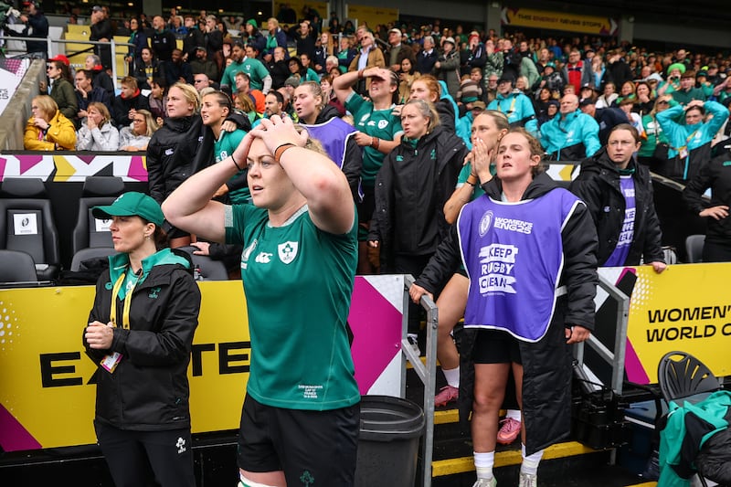 Ireland captain Sam Monaghan reacts in the final seconds of the game. Photograph: Ben Brady/Inpho 