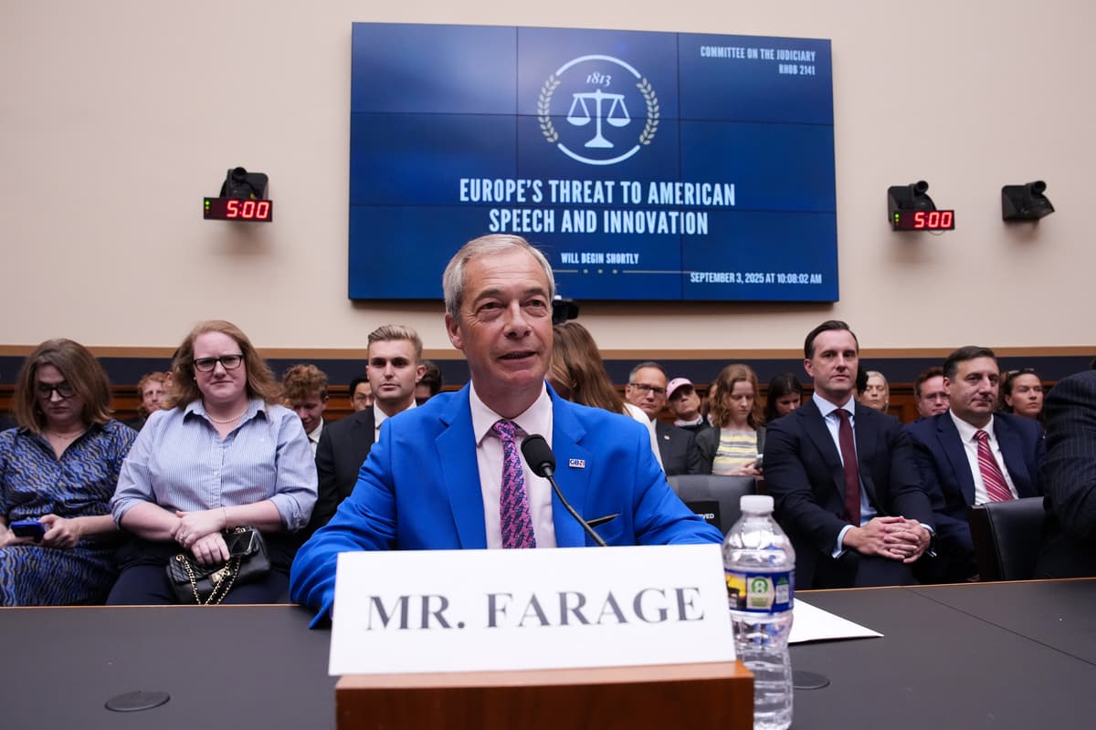 Nigel Farage branded 'Putin-loving free speech impostor' at Washington hearing - London Evening Standard